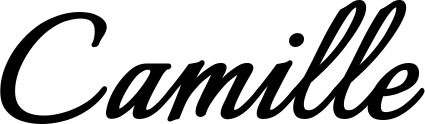 Vorschau des Bootsnamens "Camille" als Schriftzug für "Bootsbeschriftung Klassisch 58"
