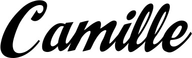 Vorschau des Bootsnamens "Camille" als Schriftzug für "Bootsbeschriftung Klassisch 29"