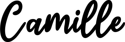 Vorschau des Bootsnamens "Camille" als Schriftzug für "Bootsbeschriftung Klassisch 74"