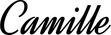 Vorschau des Bootsnamens "Camille" als Schriftzug für "Bootsbeschriftung Klassisch 44"