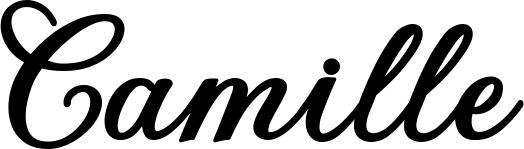 Vorschau des Bootsnamens "Camille" als Schriftzug für "Bootsbeschriftung Klassisch 69"