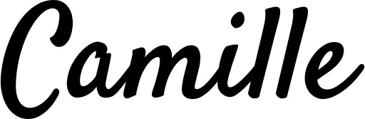 Vorschau des Bootsnamens "Camille" als Schriftzug für "Bootsbeschriftung Klassisch 96"