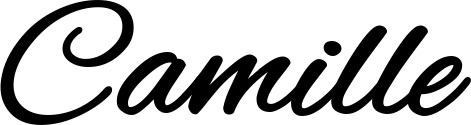 Vorschau des Bootsnamens "Camille" als Schriftzug für "Bootsbeschriftung Klassisch 35"