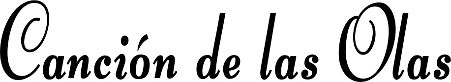 Vorschau des Bootsnamens "Canción de las Olas" als Schriftzug für "Bootsbeschriftung Klassisch 76"