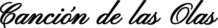 Vorschau des Bootsnamens "Canción de las Olas" als Schriftzug für "Bootsbeschriftung Klassisch 107"