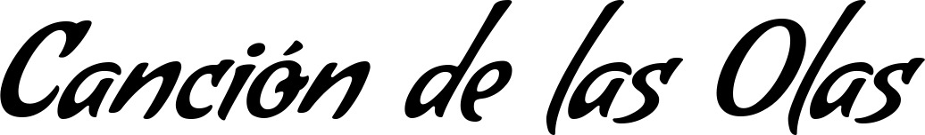 Vorschau des Bootsnamens "Canción de las Olas" als Schriftzug für "Bootsbeschriftung Klassisch 57"
