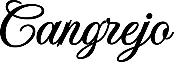 Vorschau des Bootsnamens "Cangrejo" als Schriftzug für "Bootsbeschriftung Klassisch 70"