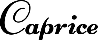 Vorschau des Bootsnamens "Caprice" als Schriftzug für "Bootsbeschriftung Klassisch 76-A"