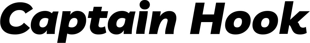 Vorschau des Bootsnamens "Captain Hook" als Schriftzug für "Bootsbeschriftung Kursiv 06"