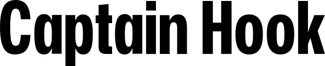 Vorschau des Bootsnamens "Captain Hook" als Schriftzug für "Bootsbeschriftung Fett 25"