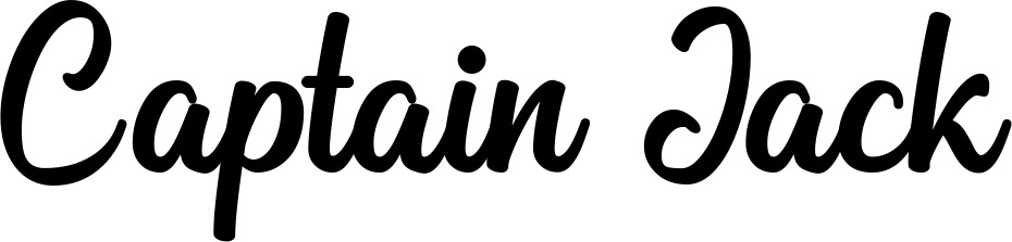 Vorschau des Bootsnamens "Captain Jack" als Schriftzug für "Bootsbeschriftung Klassisch 43"