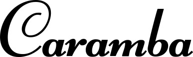 Vorschau des Bootsnamens "Caramba" als Schriftzug für "Bootsbeschriftung Klassisch 76-A"