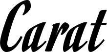 Vorschau des Bootsnamens "Carat" als Schriftzug für "Bootsbeschriftung Klassisch 93"