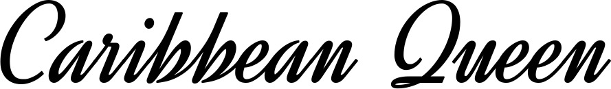 Vorschau des Bootsnamens "Caribbean Queen" als Schriftzug für "Bootsbeschriftung Klassisch 44"