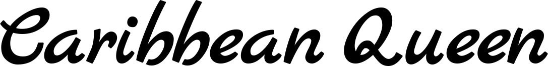 Vorschau des Bootsnamens "Caribbean Queen" als Schriftzug für "Bootsbeschriftung Klassisch 77"