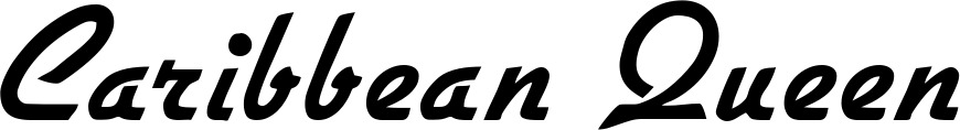 Vorschau des Bootsnamens "Caribbean Queen" als Schriftzug für "Bootsbeschriftung Klassisch 66"
