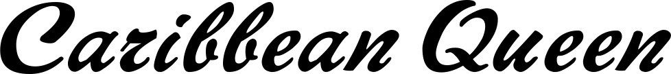 Vorschau des Bootsnamens "Caribbean Queen" als Schriftzug für "Bootsbeschriftung Klassisch 12"