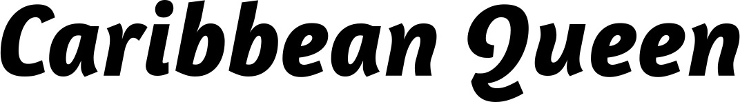 Vorschau des Bootsnamens "Caribbean Queen" als Schriftzug für "Style Kursiv 01"