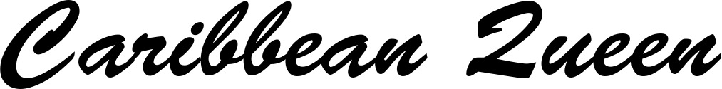 Vorschau des Bootsnamens "Caribbean Queen" als Schriftzug für "Bootsbeschriftung Klassisch 03"