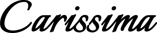 Vorschau des Bootsnamens "Carissima" als Schriftzug für "Bootsbeschriftung Klassisch 58"