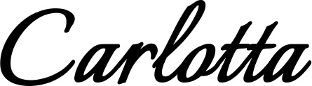 Vorschau des Bootsnamens "Carlotta" als Schriftzug für "Bootsbeschriftung Klassisch 58"