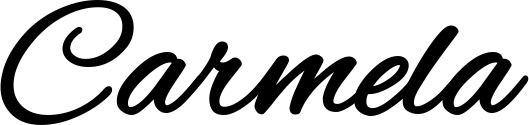 Vorschau des Bootsnamens "Carmela" als Schriftzug für "Bootsbeschriftung Klassisch 35"
