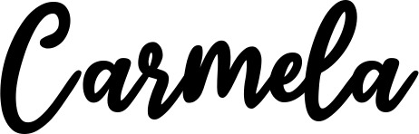 Vorschau des Bootsnamens "Carmela" als Schriftzug für "Bootsbeschriftung Klassisch 74"