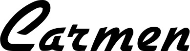 Vorschau des Bootsnamens "Carmen" als Schriftzug für "Bootsbeschriftung Klassisch 66"
