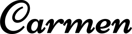 Vorschau des Bootsnamens "Carmen" als Schriftzug für "Bootsbeschriftung Klassisch 84"