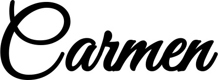 Vorschau des Bootsnamens "Carmen" als Schriftzug für "Bootsbeschriftung Klassisch 68"
