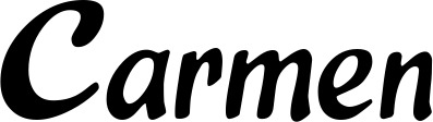 Vorschau des Bootsnamens "Carmen" als Schriftzug für "Bootsbeschriftung Klassisch 15"