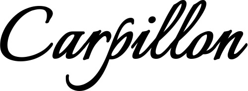 Vorschau des Bootsnamens "Carpillon" als Schriftzug für "Bootsbeschriftung Klassisch 58"