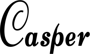 Vorschau des Bootsnamens "Casper" als Schriftzug für "Bootsbeschriftung Klassisch 76"