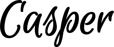 Vorschau des Bootsnamens "Casper" als Schriftzug für "Bootsbeschriftung Klassisch 105"