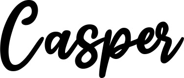 Vorschau des Bootsnamens "Casper" als Schriftzug für "Bootsbeschriftung Klassisch 74"