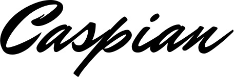 Vorschau des Bootsnamens "Caspian" als Schriftzug für "Bootsbeschriftung Klassisch 82"