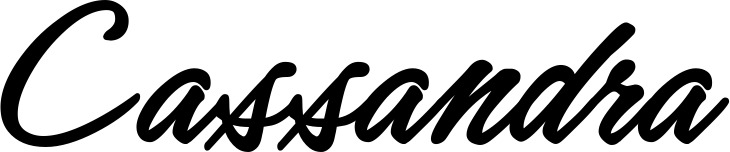 Vorschau des Bootsnamens "Cassandra" als Schriftzug für "Bootsbeschriftung Klassisch 71"