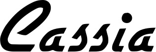 Vorschau des Bootsnamens "Cassia" als Schriftzug für "Bootsbeschriftung Klassisch 66"