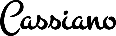 Vorschau des Bootsnamens "Cassiano" als Schriftzug für "Bootsbeschriftung Klassisch 81"