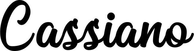 Vorschau des Bootsnamens "Cassiano" als Schriftzug für "Bootsbeschriftung Klassisch 43"