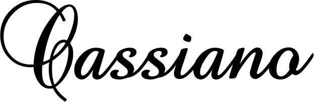 Vorschau des Bootsnamens "Cassiano" als Schriftzug für "Bootsbeschriftung Klassisch 02-A"