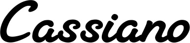 Vorschau des Bootsnamens "Cassiano" als Schriftzug für "Bootsbeschriftung Klassisch 65"