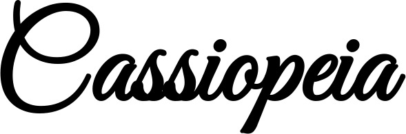 Vorschau des Bootsnamens "Cassiopeia" als Schriftzug für "Bootsbeschriftung Klassisch 68"