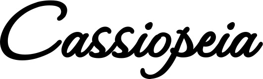 Vorschau des Bootsnamens "Cassiopeia" als Schriftzug für "Bootsbeschriftung Klassisch 111"
