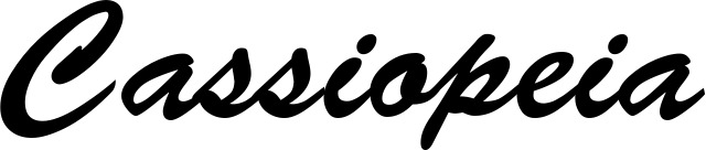 Vorschau des Bootsnamens "Cassiopeia" als Schriftzug für "Bootsbeschriftung Klassisch 03"