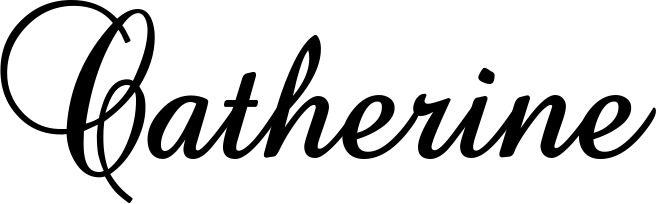 Vorschau des Bootsnamens "Catherine" als Schriftzug für "Bootsbeschriftung Klassisch 02-A"
