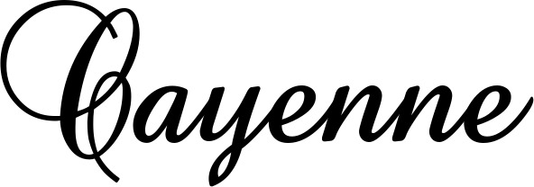 Vorschau des Bootsnamens "Cayenne" als Schriftzug für "Bootsbeschriftung Klassisch 02-A"