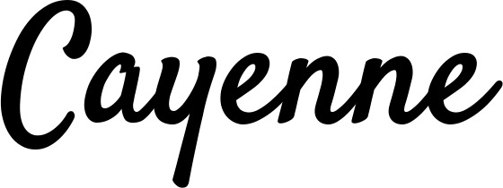 Vorschau des Bootsnamens "Cayenne" als Schriftzug für "Bootsbeschriftung Klassisch 96"