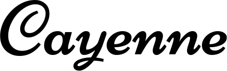 Vorschau des Bootsnamens "Cayenne" als Schriftzug für "Bootsbeschriftung Klassisch 84"
