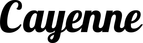 Vorschau des Bootsnamens "Cayenne" als Schriftzug für "Bootsbeschriftung Neu 60"